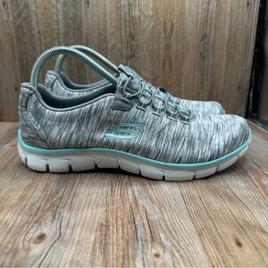 Skechers Women's Comfort Sneakers Empire Rock Around Relaxed Fit Gray Blue S 10